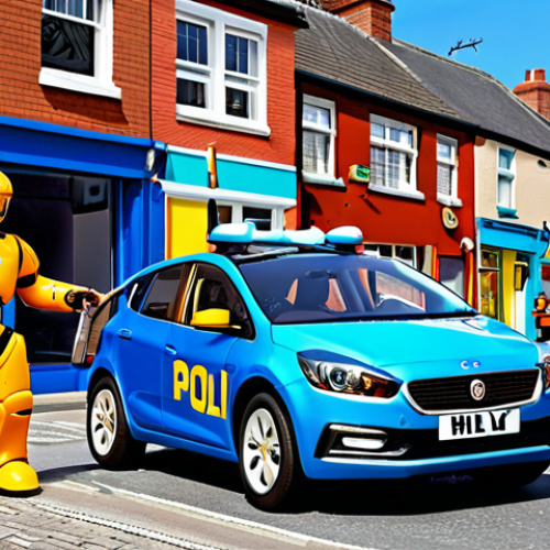 Home 14 ** Robo Car Poli and his team (Amber, Roy, Helly) helping people in Broomstown. Focus on teamwork, friendship, and problem-solving. A bright, cheerful scene.
2. **