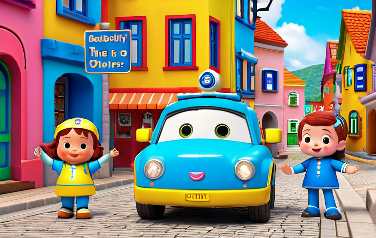 **Image Prompt 1:** Robocar Poli teaching children about friendship and helping others in a colorful town setting. Focus on positive moral values.