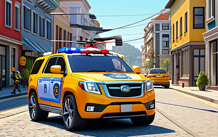 Robo Car Poli Rescue**
"Robo Car Poli rescue team (Poli, Amber, Roy, Heli) in action, fully clothed in their signature gear, rescuing a child in a safe environment, town background, daytime, bright colors, family-friendly, appropriate content, safe for work, perfect anatomy, natural proportions, professional animation style"
**