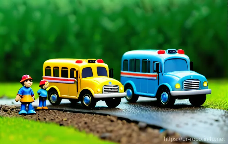 로보카폴리 명언 - **Prompt:** A heartwarming scene depicting the Robocar Poli rescue team (Poli, Roy, Amber, and Helly...