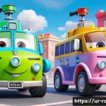 로보카폴리의 팬들에게 남긴 메시지 - **Prompt: Robocar Poli Rescue in Brumes Town**
    "A vibrant, animated scene in Brumes Town featuri...