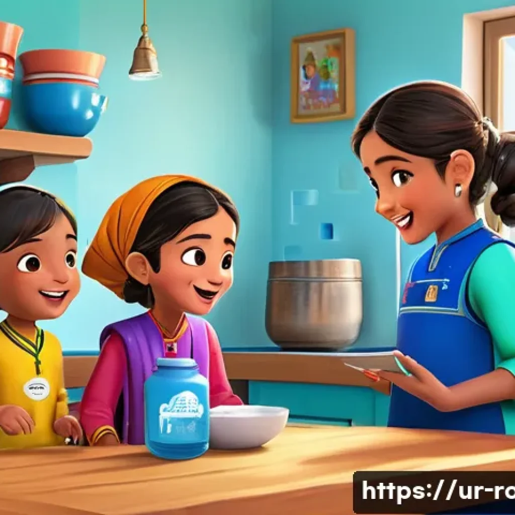 로보카폴리와 환경 보호 - A vibrant cartoon scene featuring a cheerful Robocar Poli character teaching young Urdu-speaking chi...