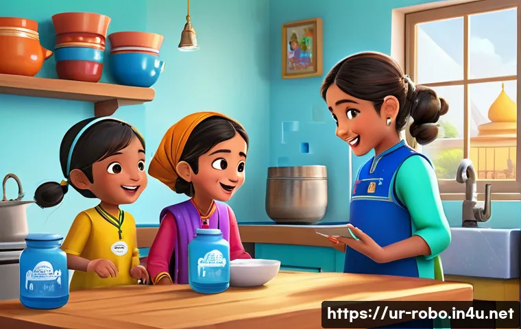 로보카폴리와 환경 보호 - A vibrant cartoon scene featuring a cheerful Robocar Poli character teaching young Urdu-speaking chi...