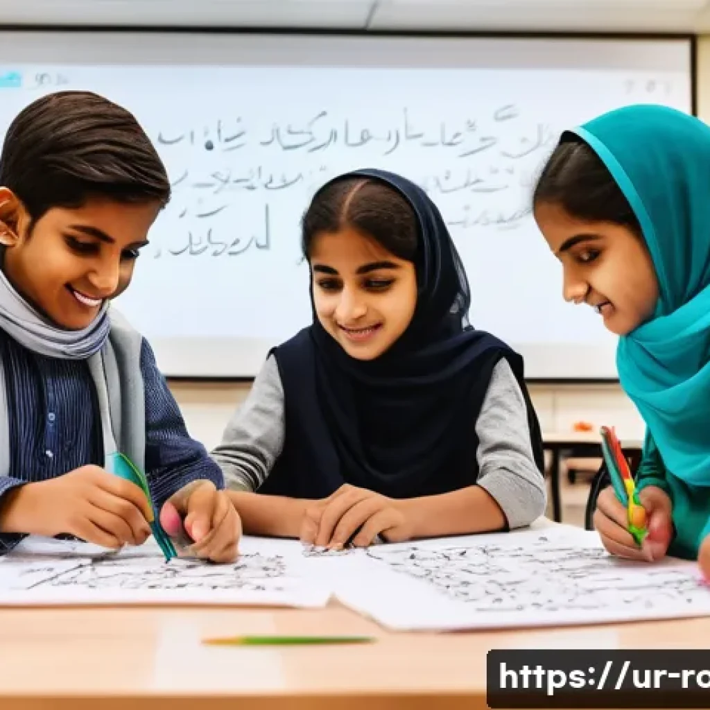 로보카폴리 공식 행사 - A vibrant and joyful scene depicting a diverse group of Urdu-speaking children aged 8-12 years colla...