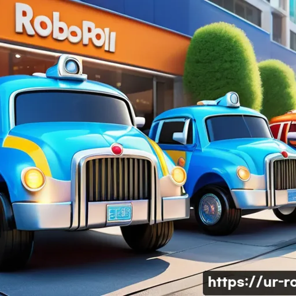 로보카폴리 캐릭터 변천사 - A vibrant and detailed illustration of Robocar Poli characters in their modern upgraded designs, fea...