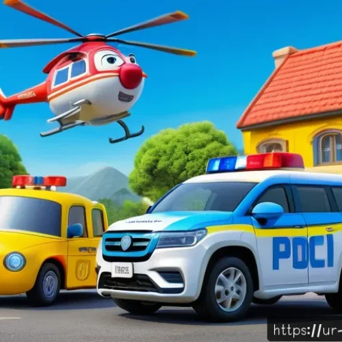Home 31 로보카폴리의 재미있는 설정 - A vibrant scene featuring Robocar Poli as the brave and responsible leader in a bustling urban rescu...