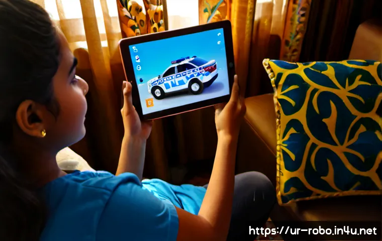 로보카폴리와 소셜미디어 - Photorealistic family living room in Lahore, a cheerful young Pakistani mother and two children watc...