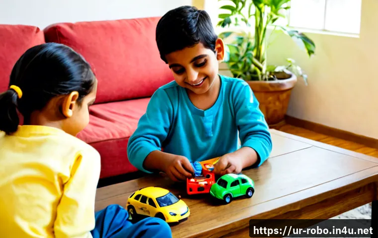 로보카폴리와 색채 심리학 - Photorealistic Pakistani family living room, a cheerful preschool child wearing modest colorful clot...